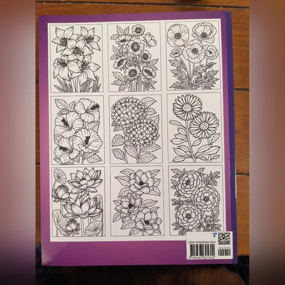 Set of 7 Floral Themed Adult Coloring Books - Picture 9 of 15